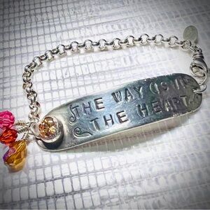 “The Way Is In The Heart” Fine Silver Bracelet – One of a Kind